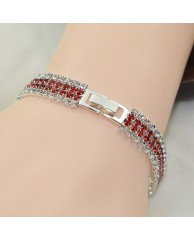 Zirconia Studded Crystal Bracelet - Red 