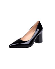 Low Block Heel Shoe - Black 