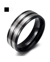 Stainless Men's Ring - Black |Silver 