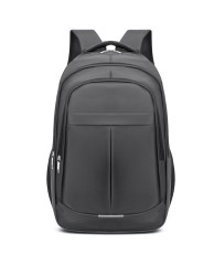 Plain 19" School|Laptop Backpack With Short Stripe - Grey