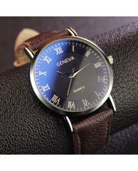 Geneva Men's Watch leather  - Brown |Black