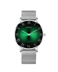 Geneva Women's Stainless steel Watch - Silver|Green