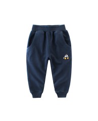 Plain Joggers with Bus Logo for Children - Navy Blue 