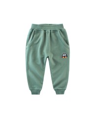 Plain Joggers with Bus Logo for Children - Green 
