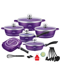 Dessini 6 in 1 cookware set with Accesories - Purple 