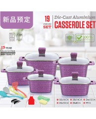 Die Cast Aluminium Casserole Set - Purple 