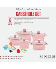 Die Cast Aluminium Casserole Set - Peach 