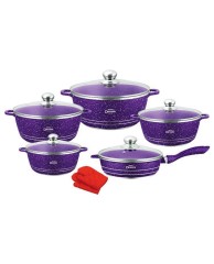 5 in 1 Desini cookware set - Purple 