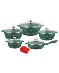 5 in 1 Desini cookware set - Green 
