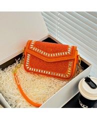 Ladies Jeweled Fashion Bag - Orange 