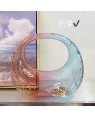 Ladies Acrylic Clutch Purse Transparent - Multicolour 