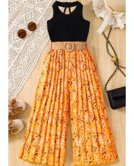 Girls Jumpsuit With Belt - 01