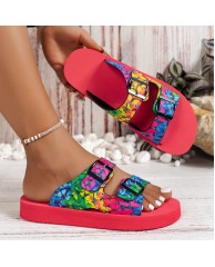 Ladies Fashion slides - Multicolour 