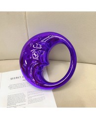Ladies Acrylic Clutch Purse - Purple 