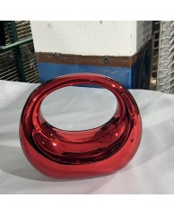 Ladies Acrylic Clutch Purse Plain - Wine 