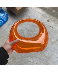 Ladies Acrylic Clutch Purse Transparent - Orange 