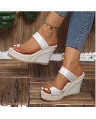 Ladies Fashion Wedge Heels - White