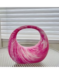 Ladies Acrylic Marble Clutch Purse - Pink