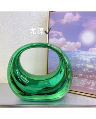 Ladies Acrylic Clutch Purse Plain - Green 