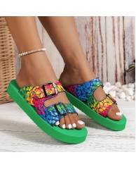 Ladies Fashion slides - Multicolour 