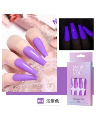 Press on Nails (Long) - Purple Glow in the Dark 