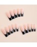 Jeweled Press On Nails -  Nude|Black 