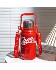 Coffee 1000ml Vacuum Bottle - Red