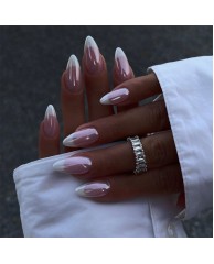 Shiny Chrome Press On Nails - Pink