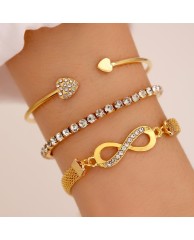3 in 1 Bangle set - 1 (Gold) 