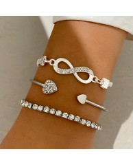 3 in 1 Bangle set - 1 (Silver) 