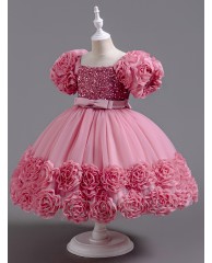 Christmas / Party Sequin with rose dress - Pink 