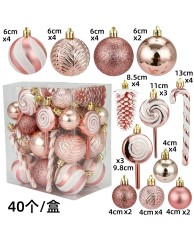 Christmas Decoration Set 40pcs - Rose |White 