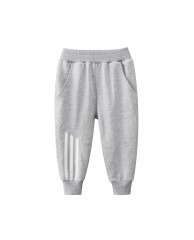 Plain Joggers with Stripe for Children - Light Grey 