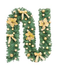 Christmas Garland With Balls (Gold) - 2.7cm x 240 leaves 