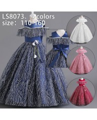 Christmas / Party Girls dress - Blue 