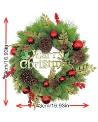 Merry Christmas Wreath 43CM 
