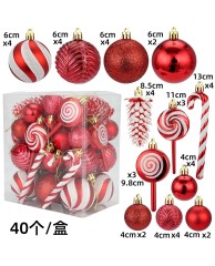 Christmas Decoration Set 40pcs - Red |White 