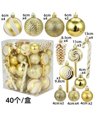 Christmas Decoration Set 40pcs - Gold |White 