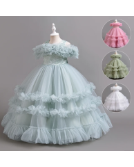 Girls Christmas / Party Ruffle Dress - Blue