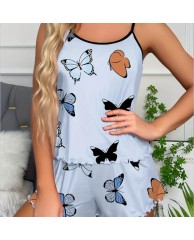 Women's 2 in 1 cotton Nightwear - (Butterfly) 