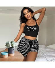 Women's Stylish 2 in 1 cotton Nightwear - Black