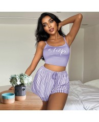 Women's Stylish 2 in 1 cotton Nightwear - Purple