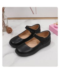 Leather Girls Shoe - Black 