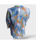 Floral Ruffled Pleated Blouse- Blue