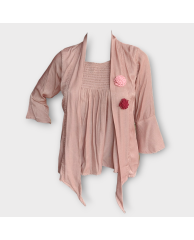 Flower Broach 2 in 1  Top - Peach 