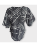 Stripped Cotton Rope Blouse - Black 
