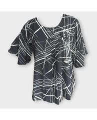 Stripped Cotton Rope Blouse - Black 