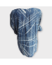 Stripped Cotton Rope Blouse - Blue 