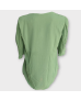 Ruffled Hand Short Sleeve Chiffon Blouse - Green