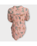 Floral Pleated Blouse - Peach 